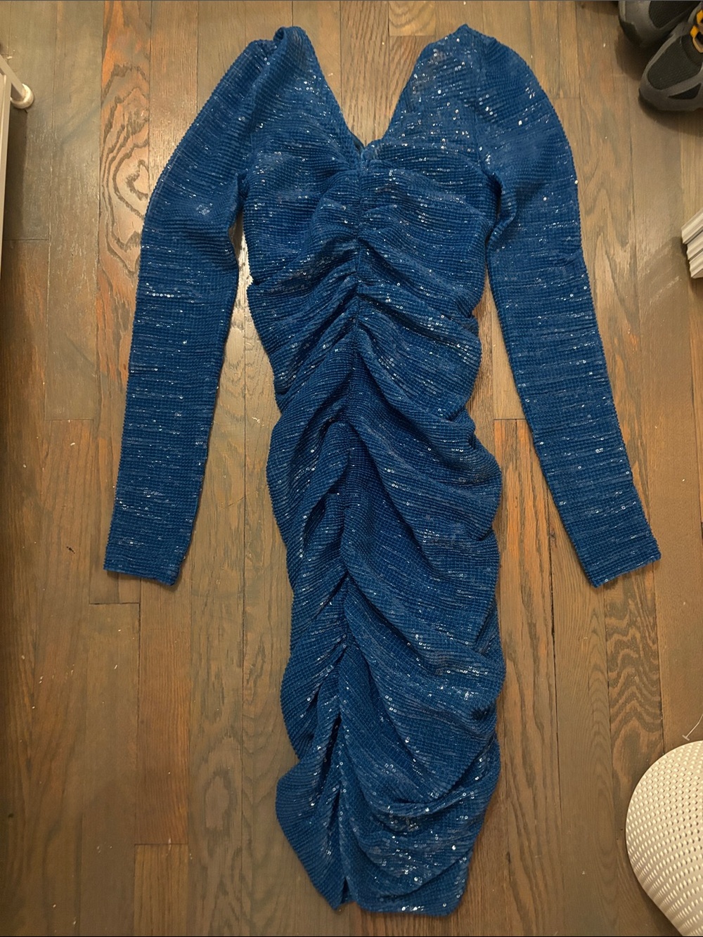 Prabal gurung Blue Long Sleeve Sequin Dress
